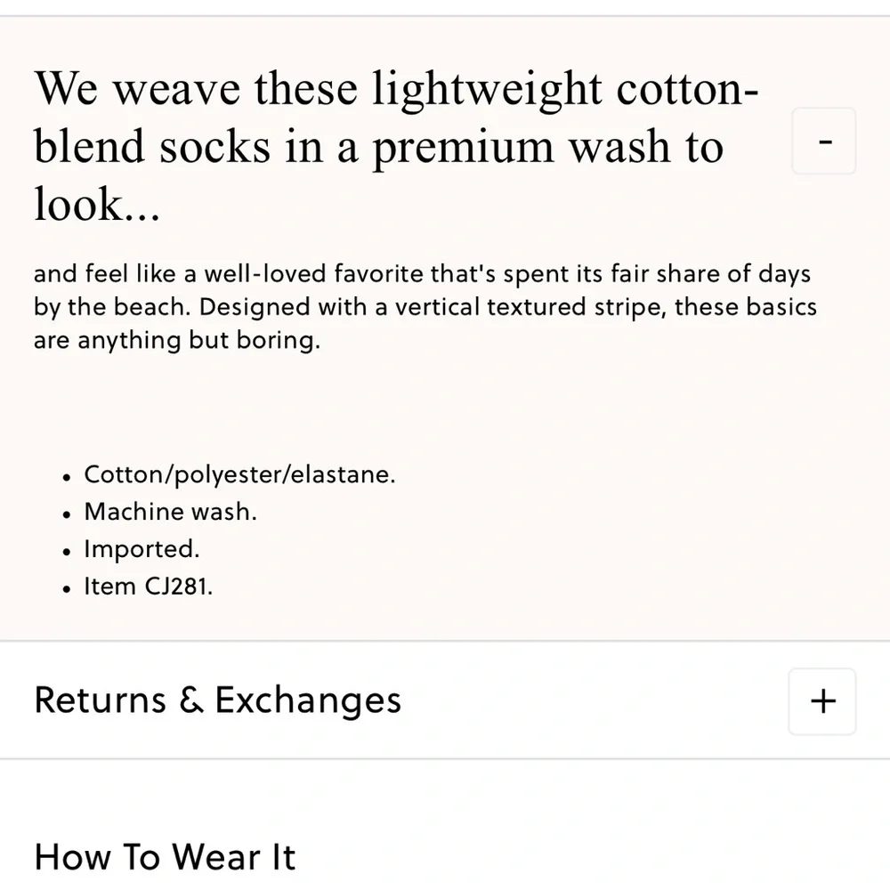 J.Crew Washed texture-stripe socks Pale Sun
